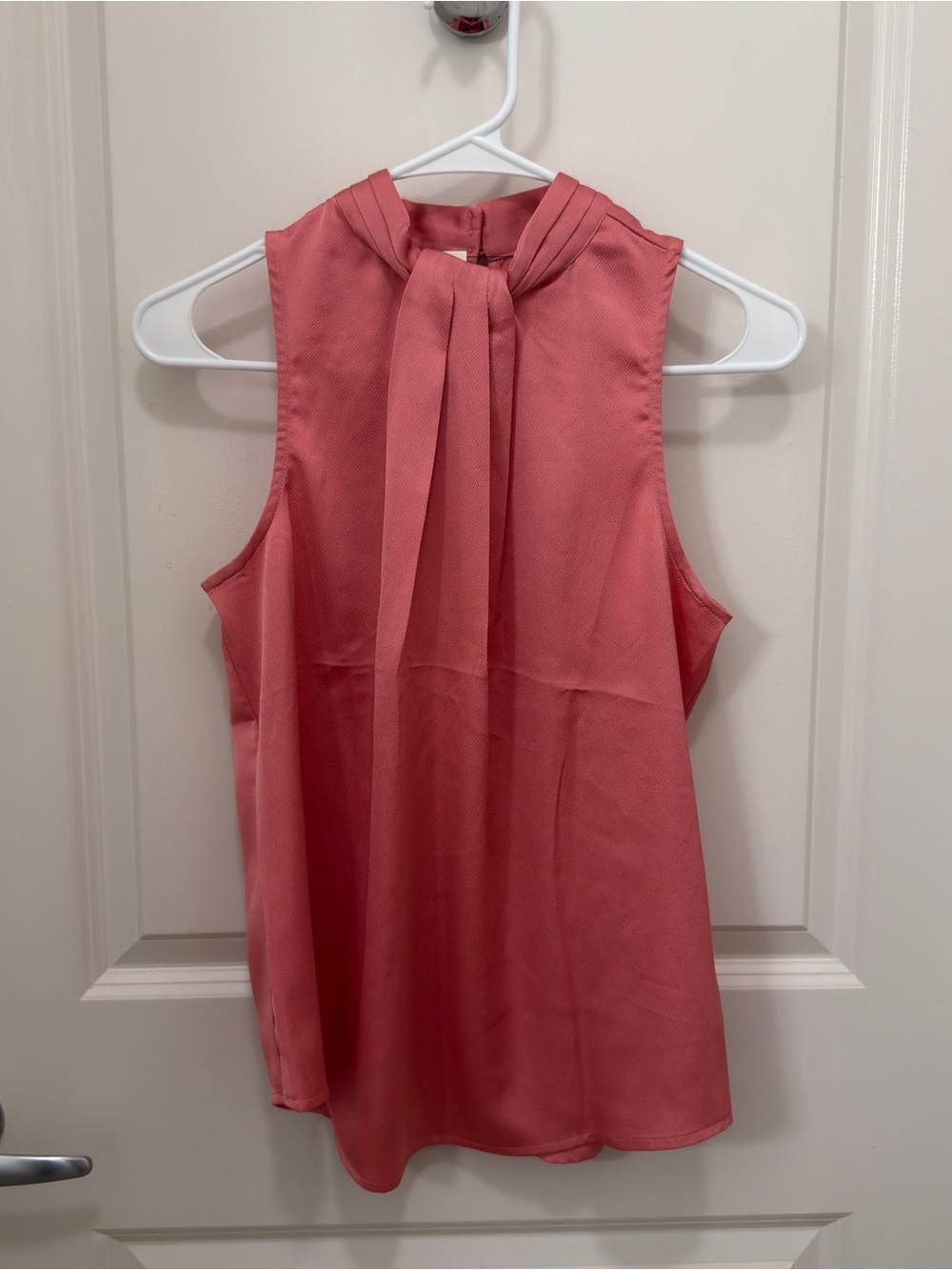 Sleeveless Tie-Neck Blouse